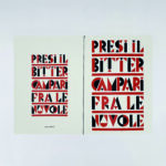 Serie quaderni d’autore Bonvini – Presi il Bitter Campari fra le nuvole [rosso/nero]