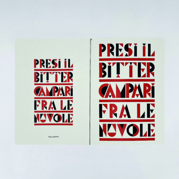 Serie quaderni d'autore Bonvini - Presi il Bitter Campari fra le nuvole [rosso/nero]