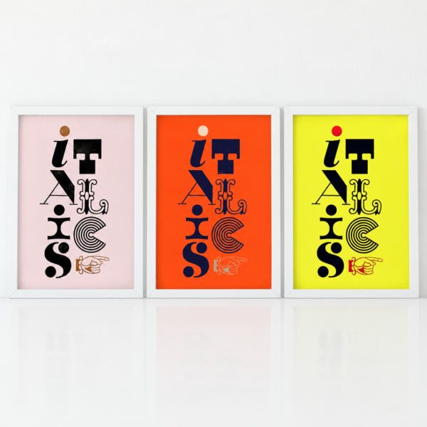 Italics (rosa, rosso, giallo)